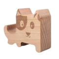 Stand de support de téléphone portable en bois pour animaux